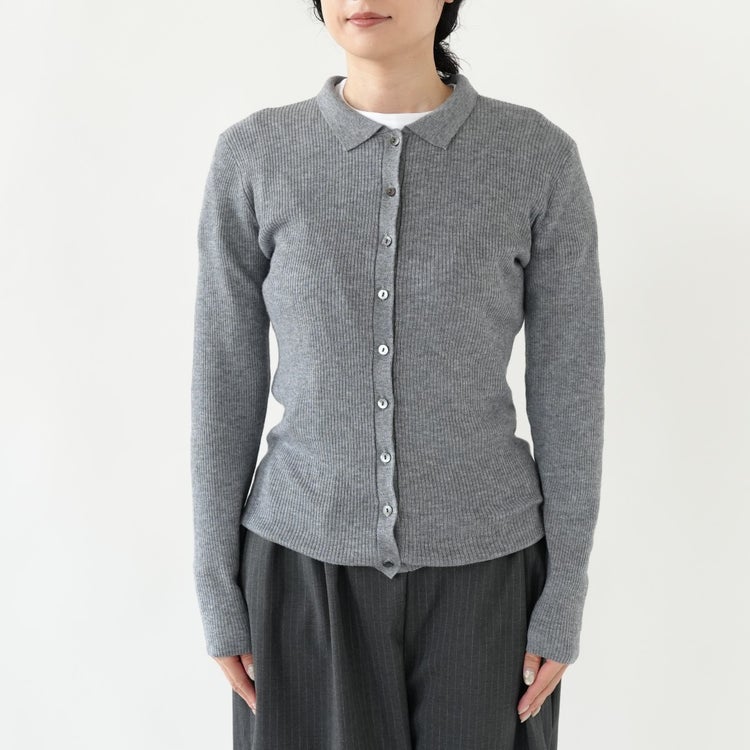 polo collar rib cardigan ポロカラーリブカーディガン