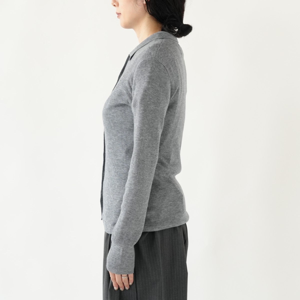 polo collar rib cardigan ポロカラーリブカーディガン