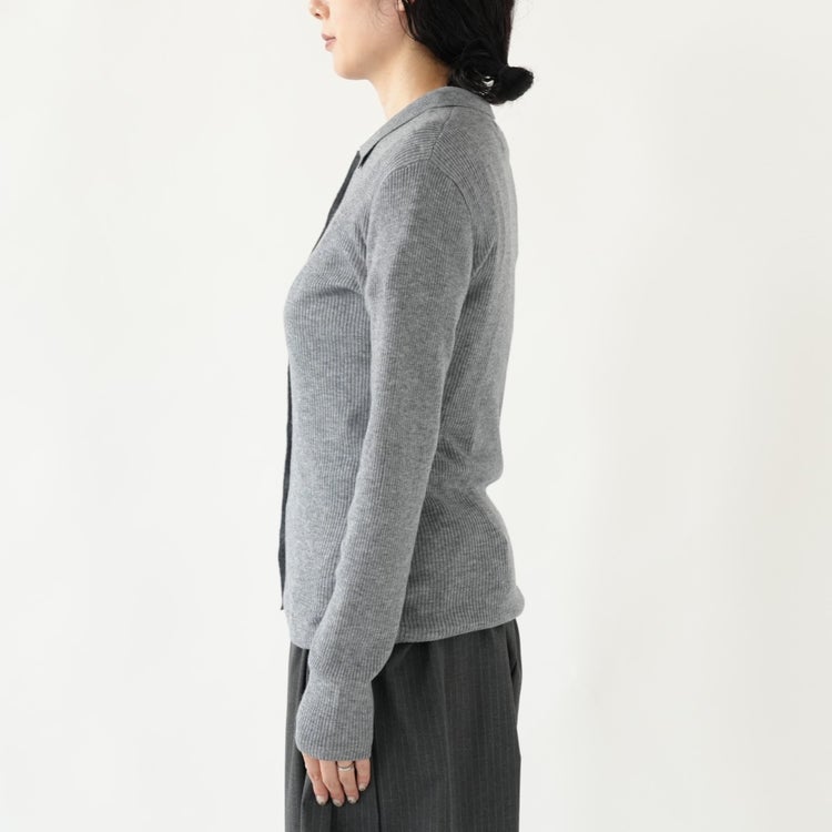 polo collar rib cardigan ポロカラーリブカーディガン