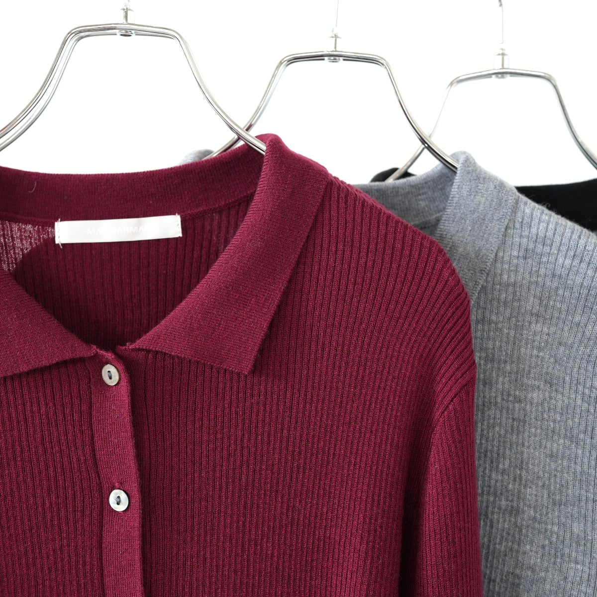 polo collar rib cardigan ポロカラーリブカーディガン
