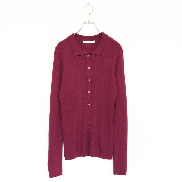 polo collar rib cardigan ポロカラーリブカーディガン