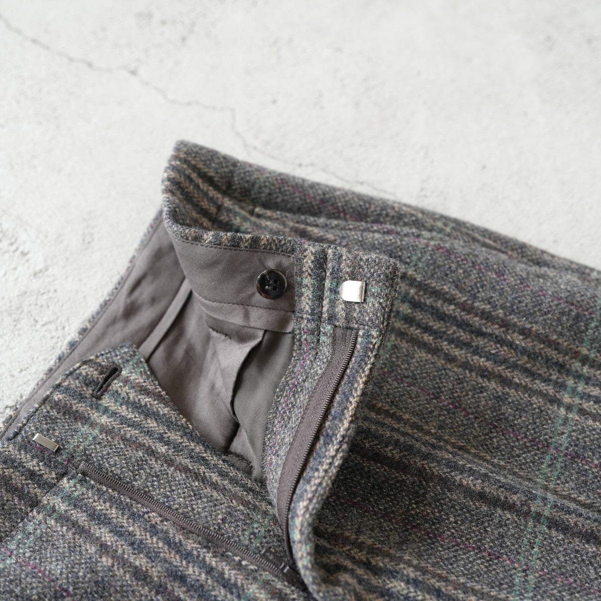 BRITISH WOOL CHECKED TROUSERS ブリティッシュウールチェックトラウザーズ