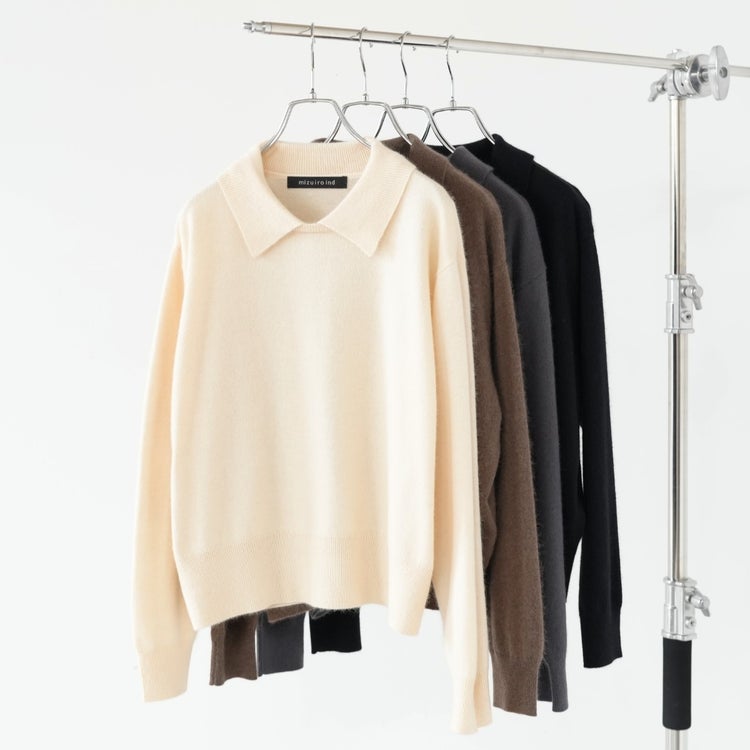 high gauze P/O with collar ハイゲージプルオーバーウィズカラー