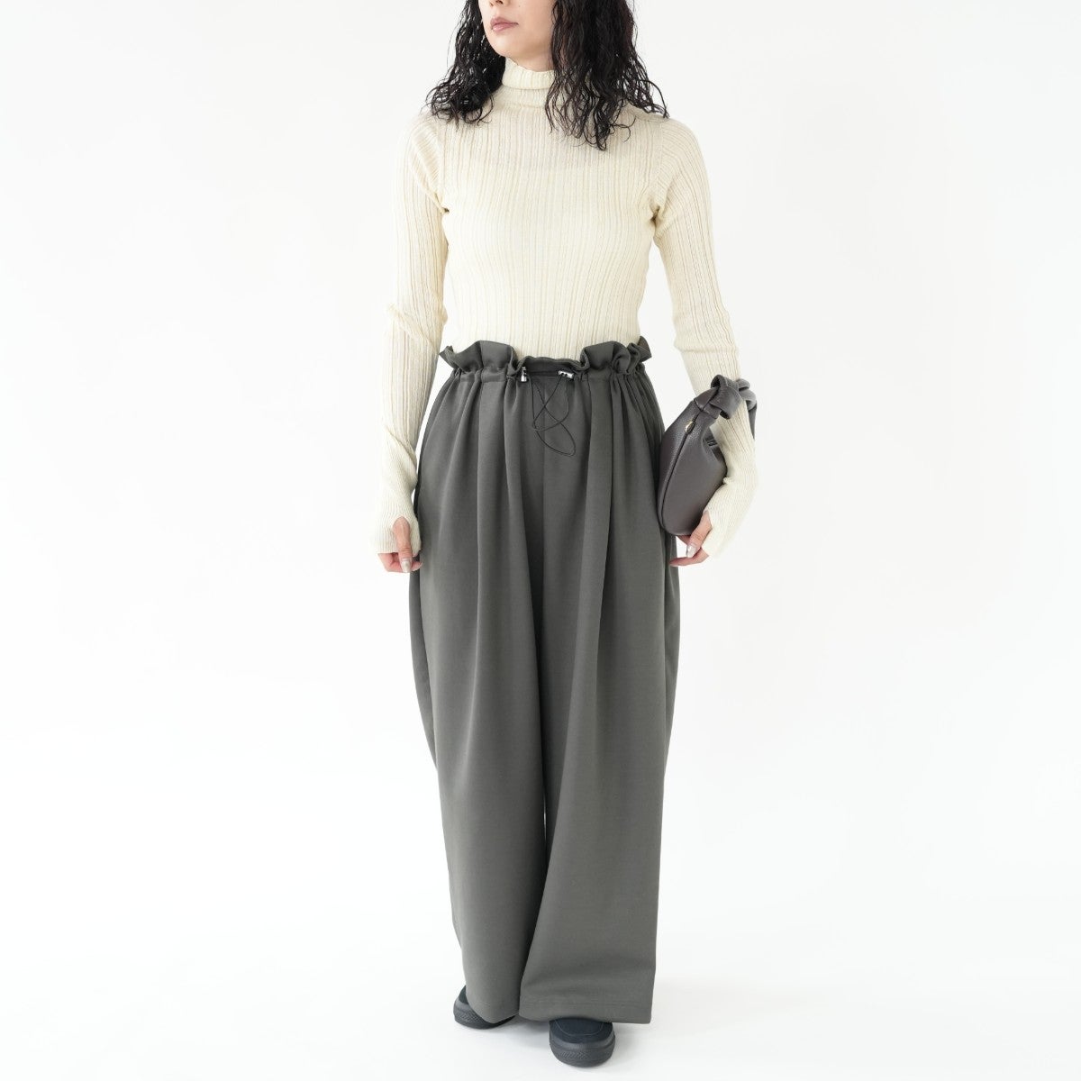 ROYAL BABY ALPACA RANDOM RIBBED-KNIT HIGH-NECK P/O ランダムリブニットハイネックプルオーバー