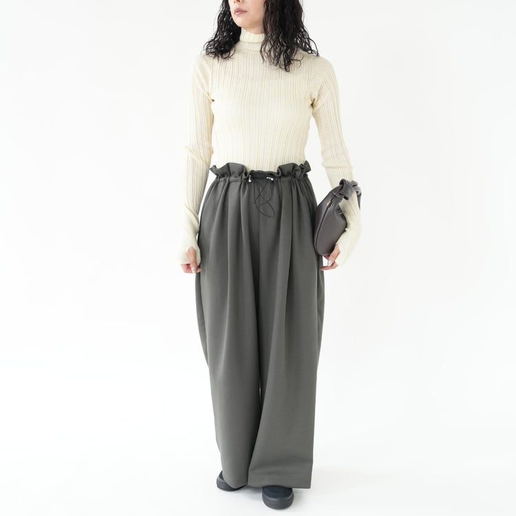 ROYAL BABY ALPACA RANDOM RIBBED-KNIT HIGH-NECK P/O ランダムリブニットハイネックプルオーバー