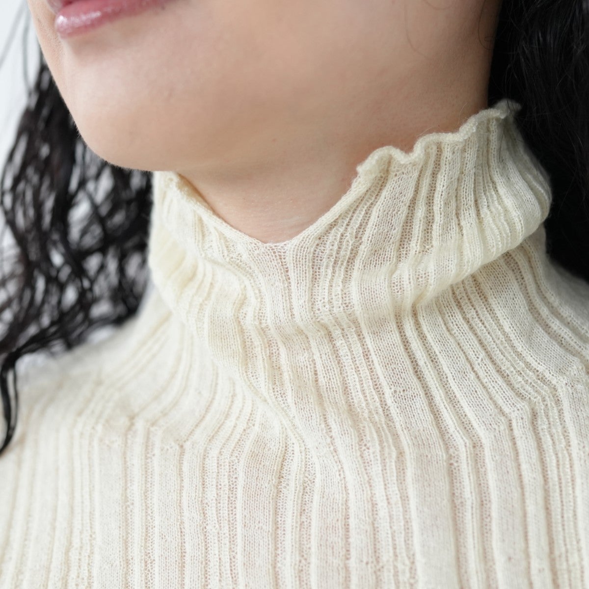 ROYAL BABY ALPACA RANDOM RIBBED-KNIT HIGH-NECK P/O ランダムリブニットハイネックプルオーバー