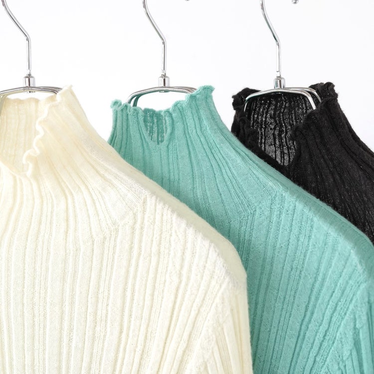ROYAL BABY ALPACA RANDOM RIBBED-KNIT HIGH-NECK P/O ランダムリブニットハイネックプルオーバー