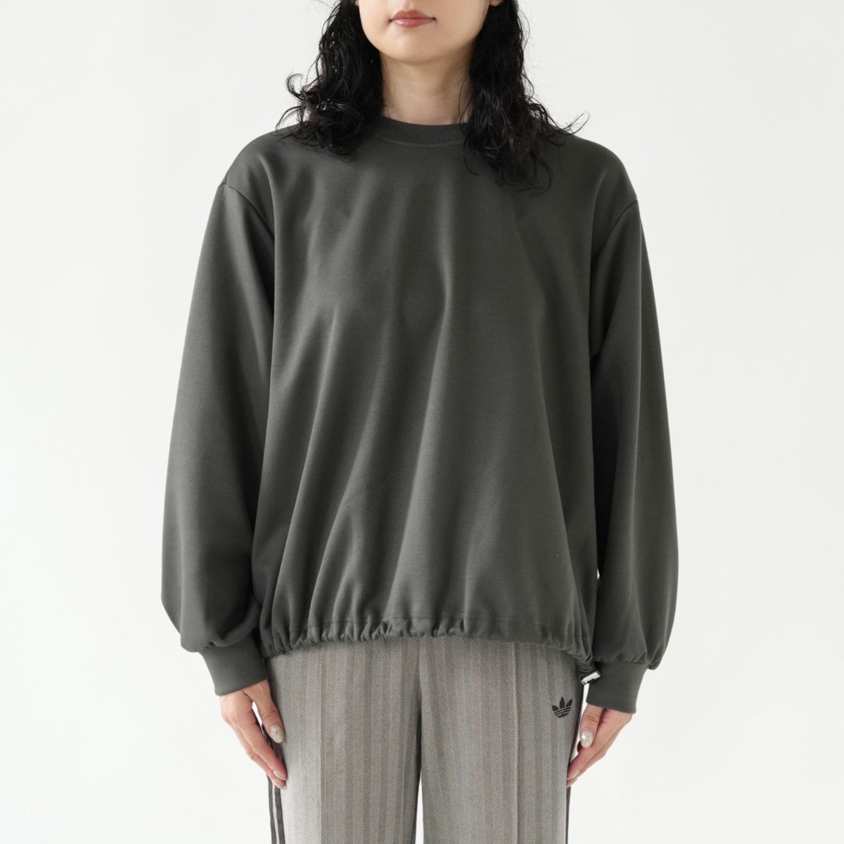 oversized drawstring hem pullover オーバーサイズドローストリングヘムプルオーバー