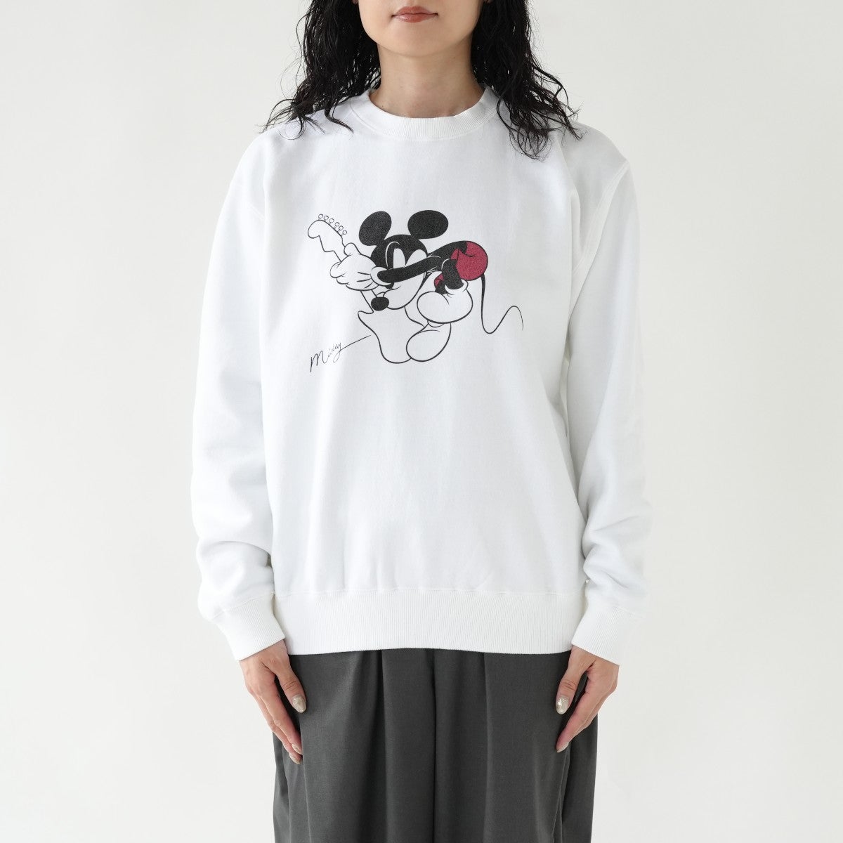 MICKKEY MOUSE Guitar print sweat ミッキーマウス ギター プリントスウェット