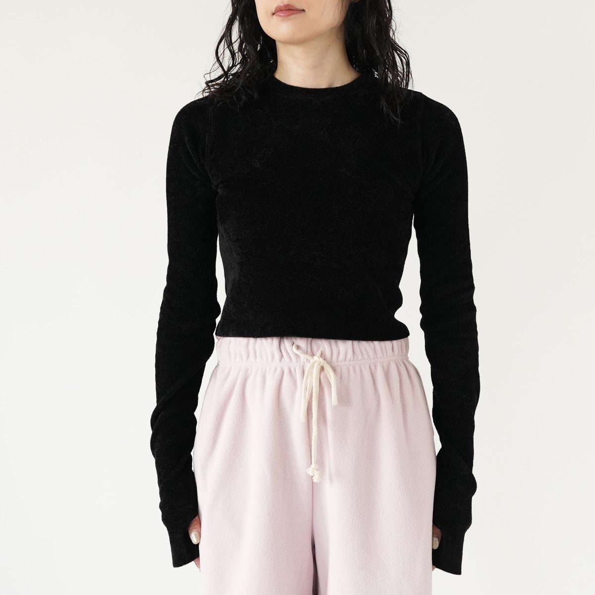 Crewneck Velour Knit クルーネックベロアニット