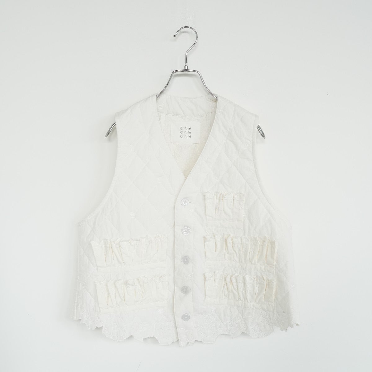 embroidery scallop vest エンブロイダリー スカロップ ベスト