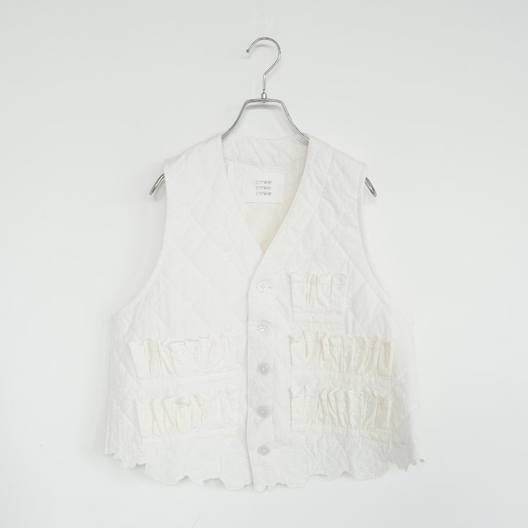 embroidery scallop vest エンブロイダリー スカロップ ベスト