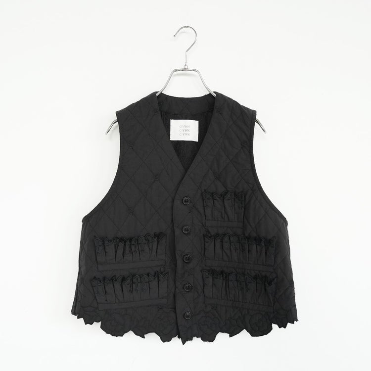 embroidery scallop vest エンブロイダリー スカロップ ベスト