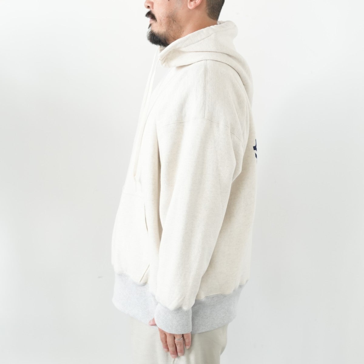 DOUBLE THICKNESS PULLOVER AFTER HOODED ダブルシックネス ルオーバーアフターフーデッドスウェットシャツ