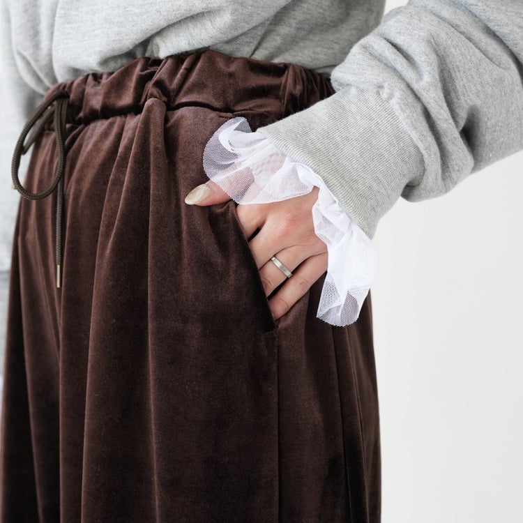 velour wide pt ベロアワイドパンツ