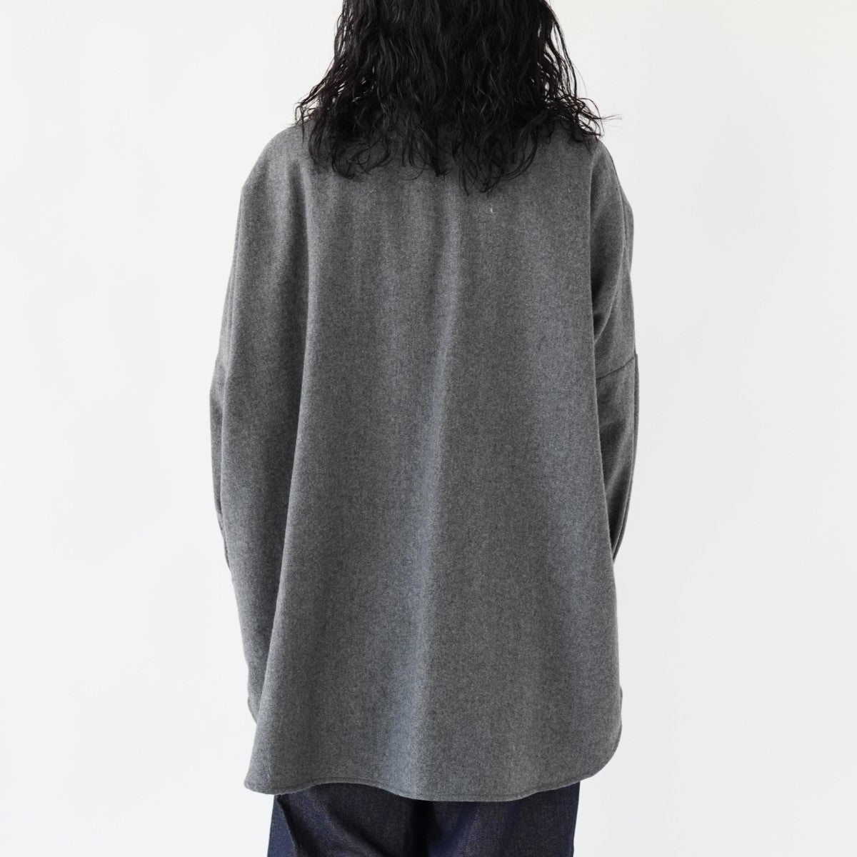 wool wide shirt with pockets ウールワイドシャツウィズポケット