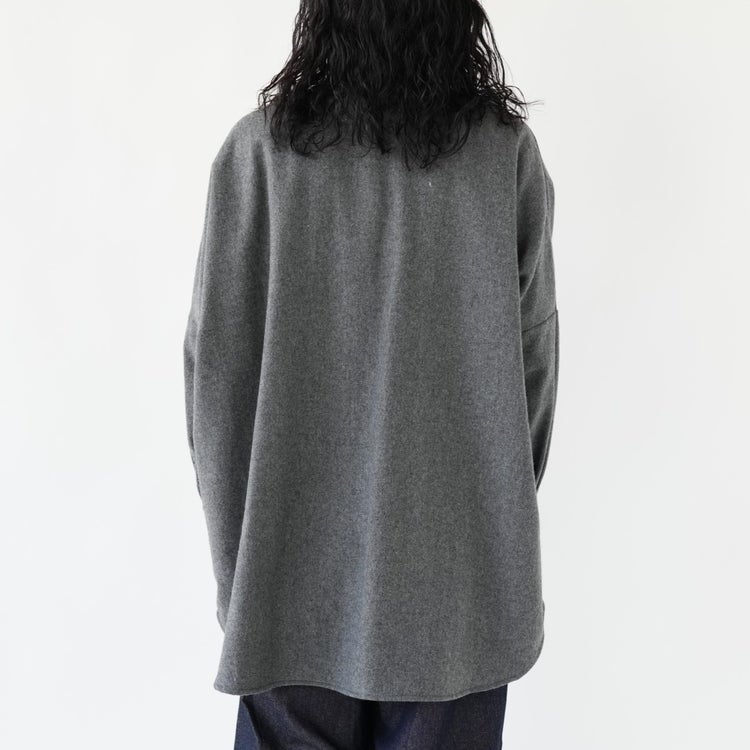 wool wide shirt with pockets ウールワイドシャツウィズポケット