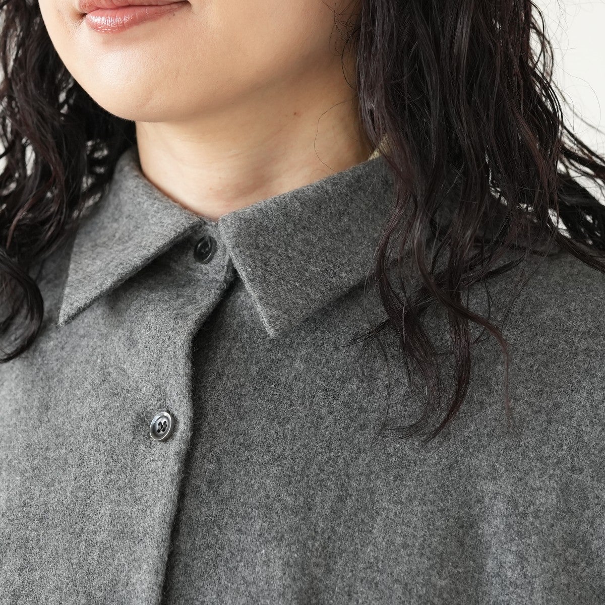 wool wide shirt with pockets ウールワイドシャツウィズポケット