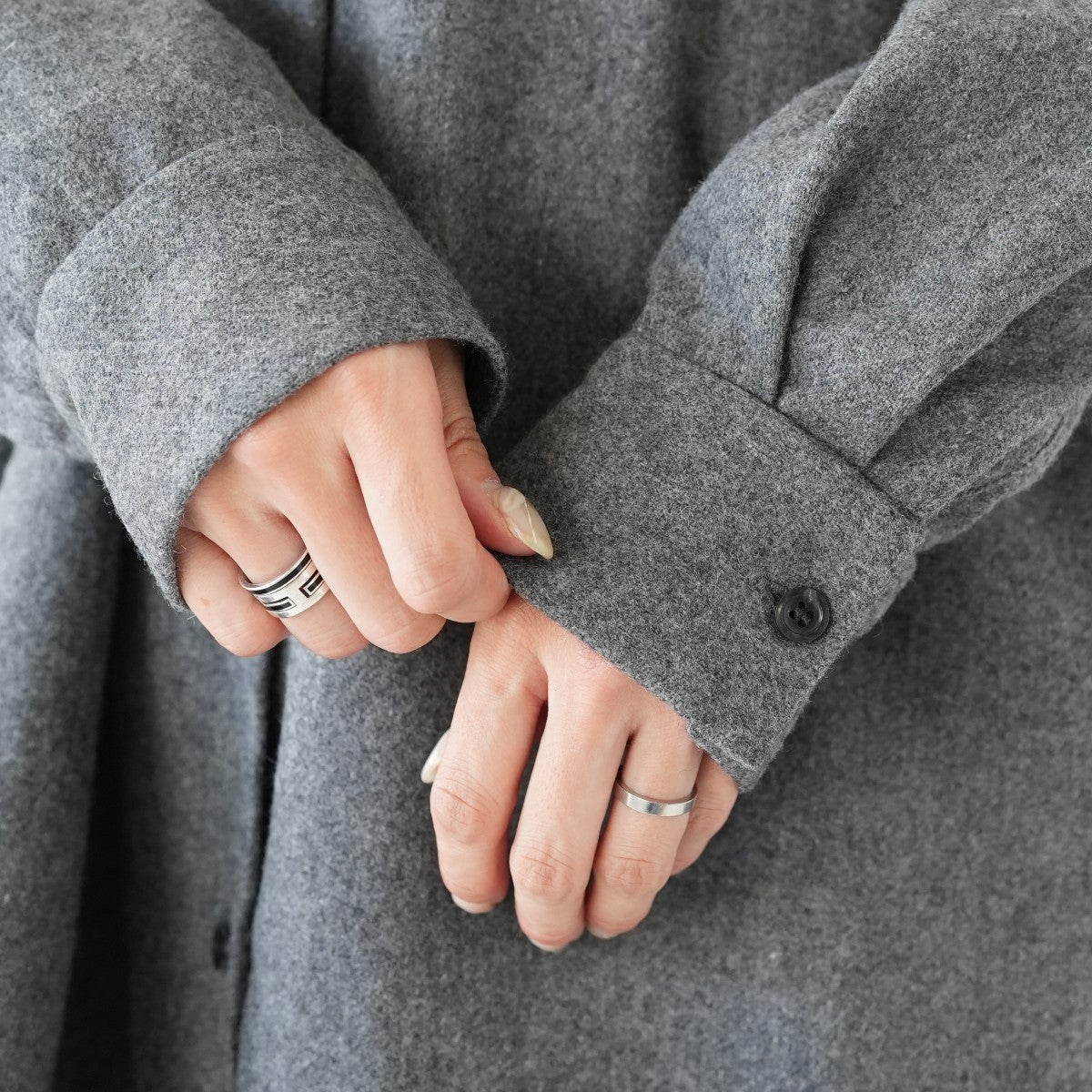 wool wide shirt with pockets ウールワイドシャツウィズポケット