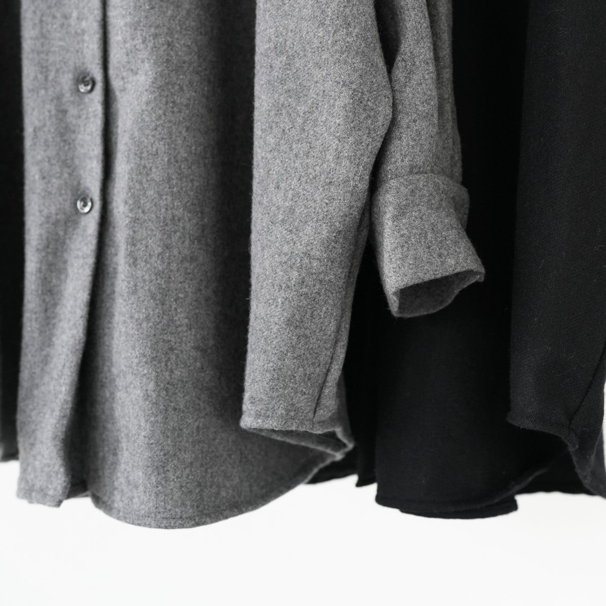 wool wide shirt with pockets ウールワイドシャツウィズポケット