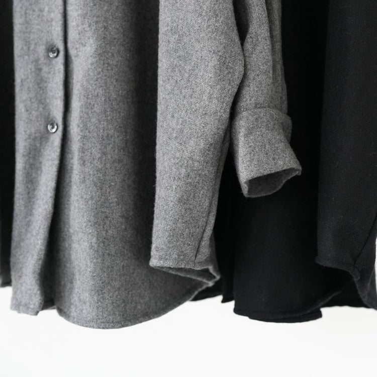 wool wide shirt with pockets ウールワイドシャツウィズポケット