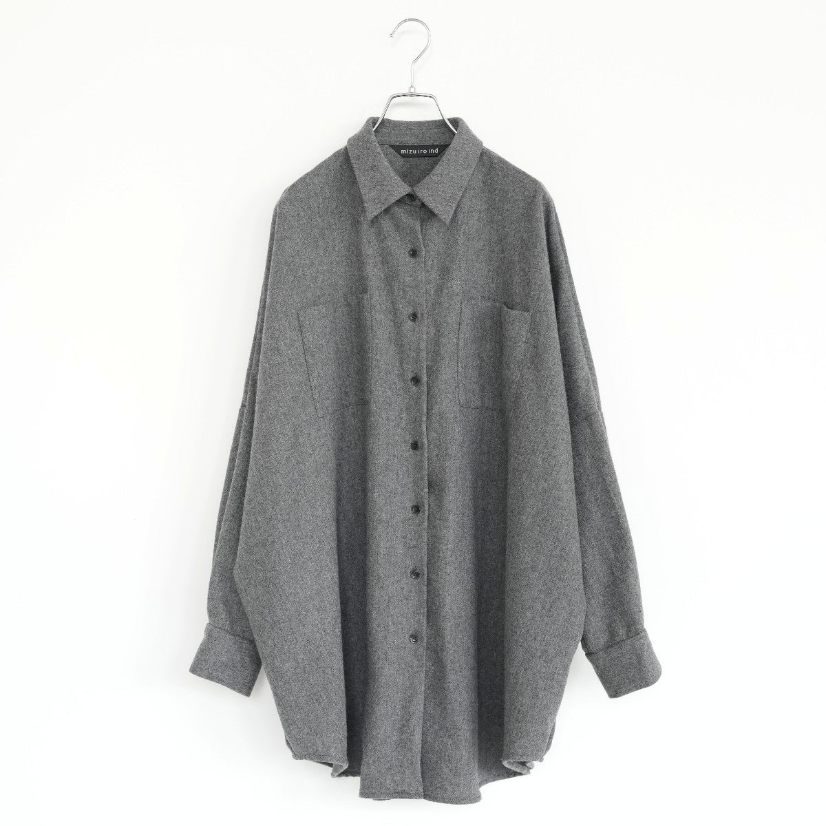wool wide shirt with pockets ウールワイドシャツウィズポケット