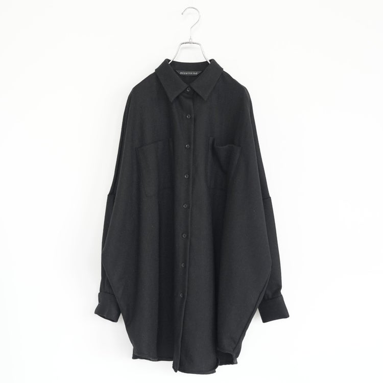 wool wide shirt with pockets ウールワイドシャツウィズポケット