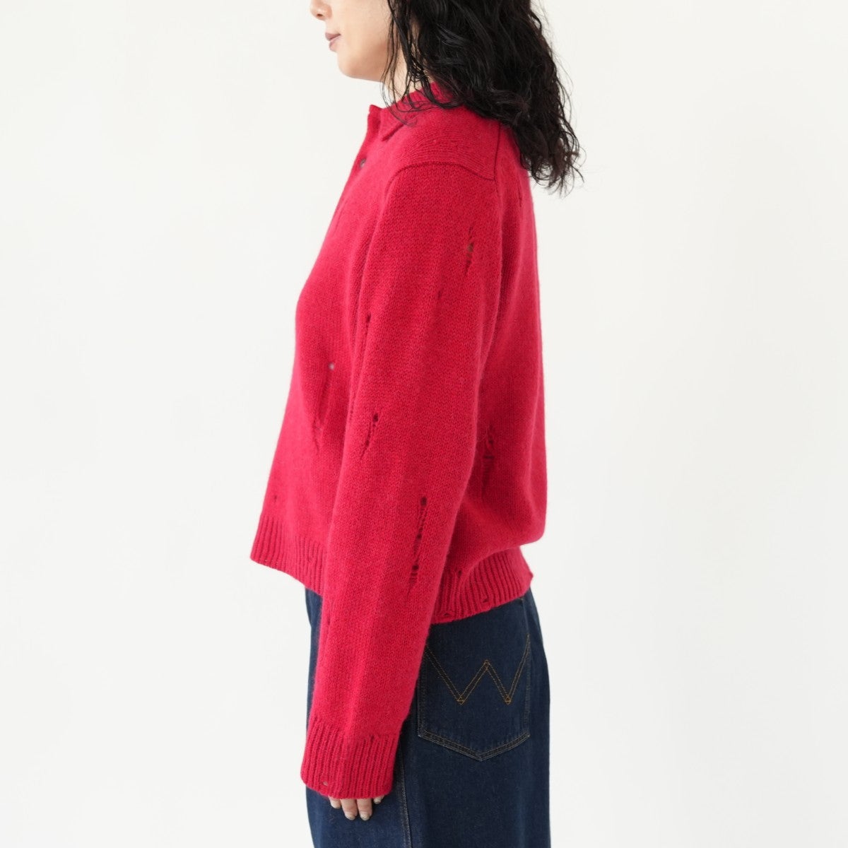 ROYAL BABY ALPACA DAMAGE PATTERN-KNIT POLO ロイヤルベビーアルパカ ダメージパターンニットポロ