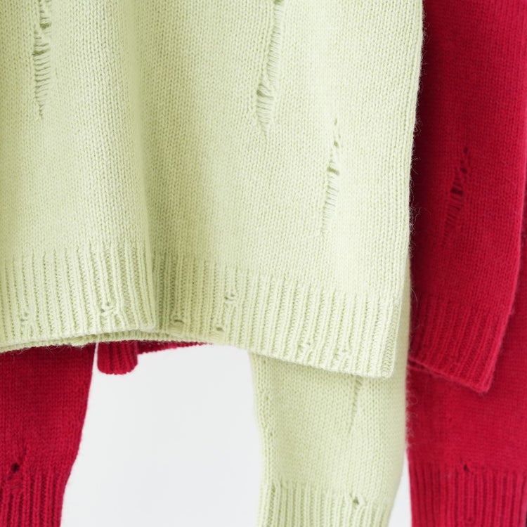ROYAL BABY ALPACA DAMAGE PATTERN-KNIT POLO ロイヤルベビーアルパカ ダメージパターンニットポロ