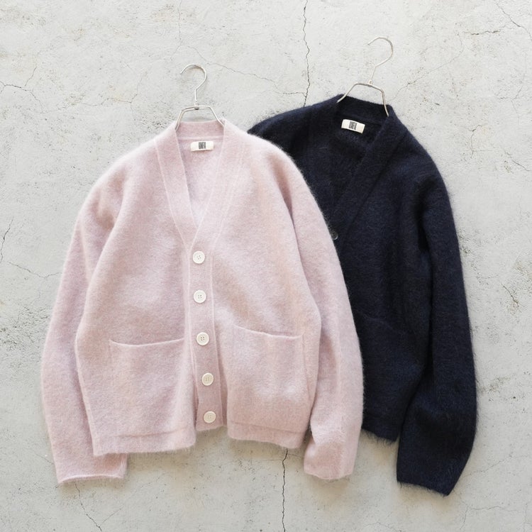 STRETCH SUPERKID MOHAIR V-NECK CARDIGAN ストレッチスーパーキッドモヘア Vネックカーディガン