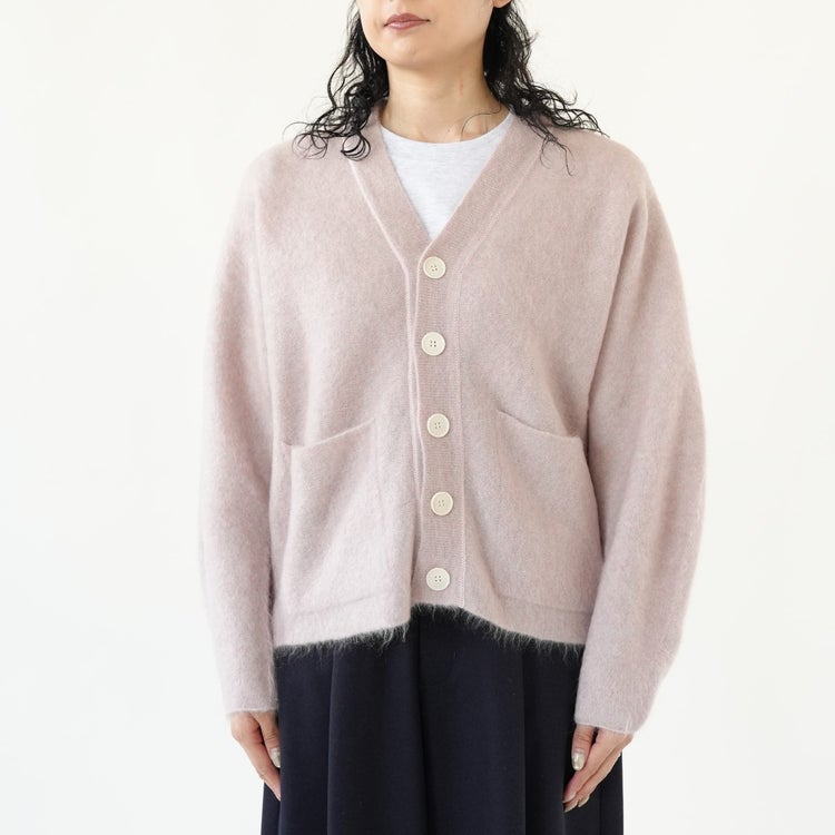 STRETCH SUPERKID MOHAIR V-NECK CARDIGAN ストレッチスーパーキッドモヘア Vネックカーディガン