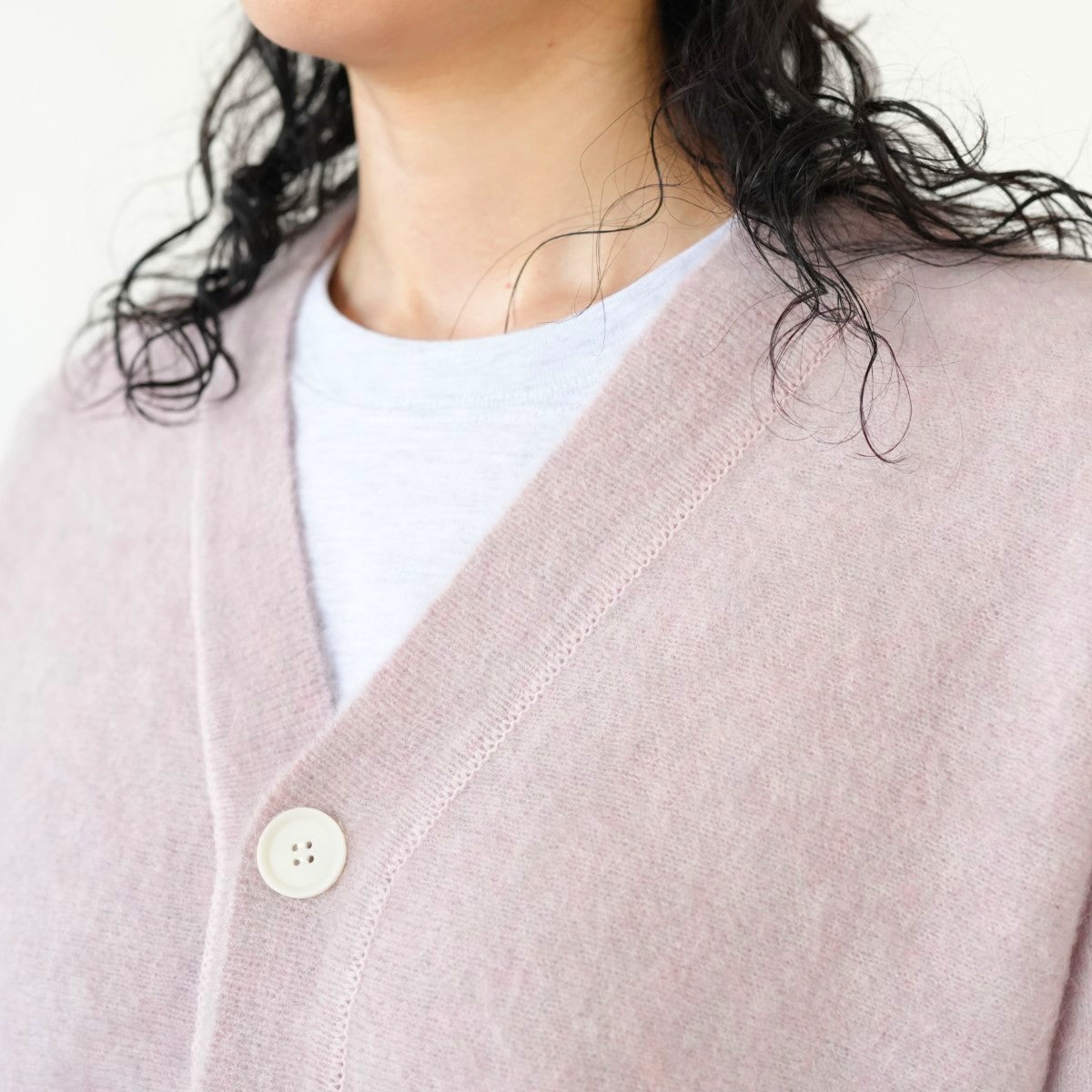 STRETCH SUPERKID MOHAIR V-NECK CARDIGAN ストレッチスーパーキッドモヘア Vネックカーディガン