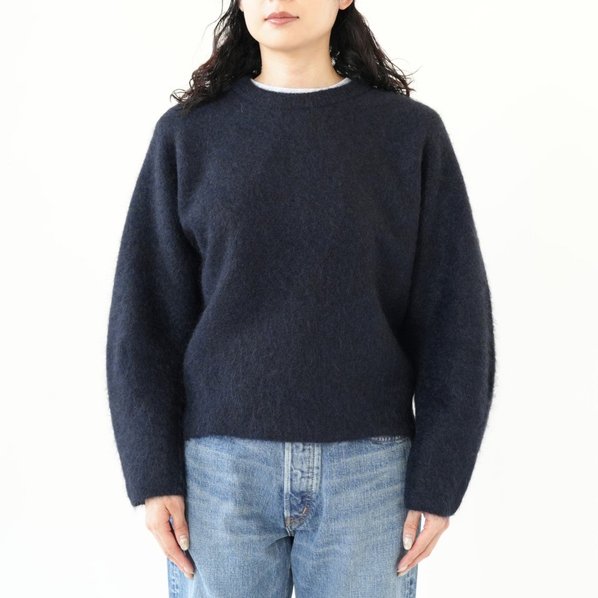 STRETCH SUPERKID MOHAIR CREW-NECK P/O ストレッチスーパーキッドモヘア クルーネックプルオーバー