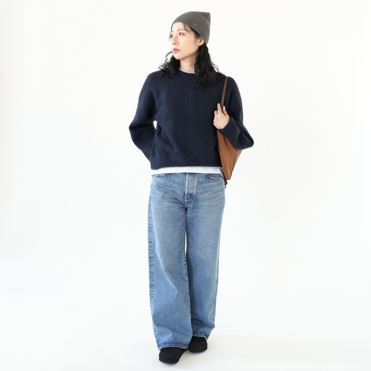 Fluffy Mohair-Style Wool Beanie モヘア調ソフトファーウールニットビーニー