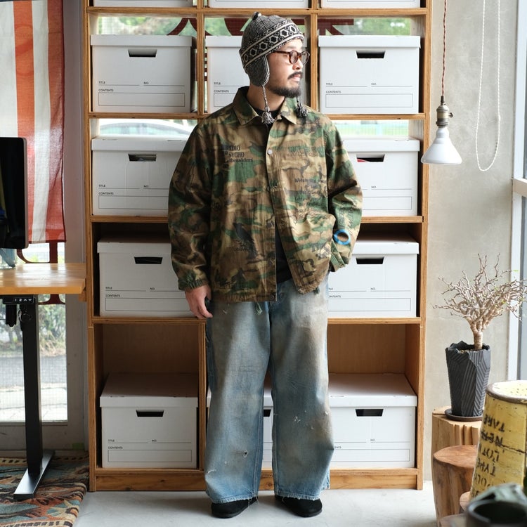 HANDWRITING CAMO COACH JACKET ハンドライティング カモコーチジャケット