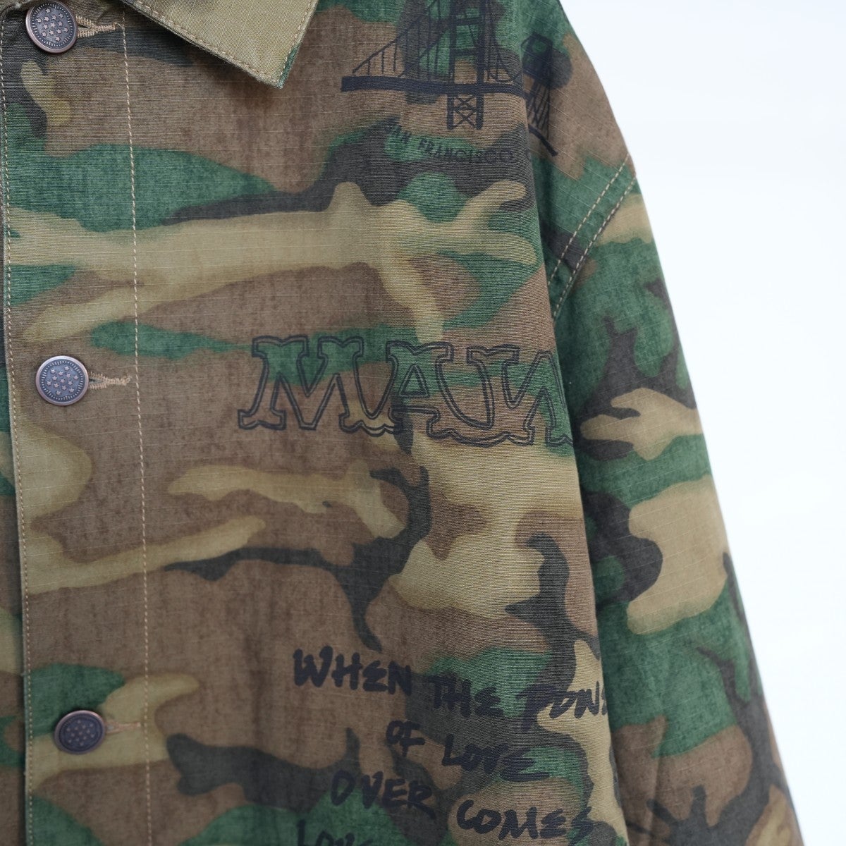 HANDWRITING CAMO COACH JACKET ハンドライティング カモコーチジャケット