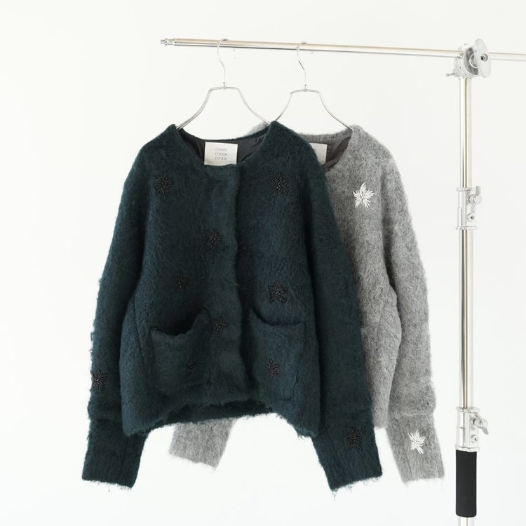 shaggy beads knit jacket シャギービーズニットジャケット