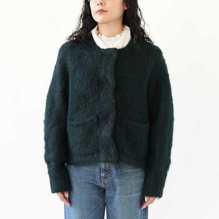 shaggy beads knit jacket シャギービーズニットジャケット