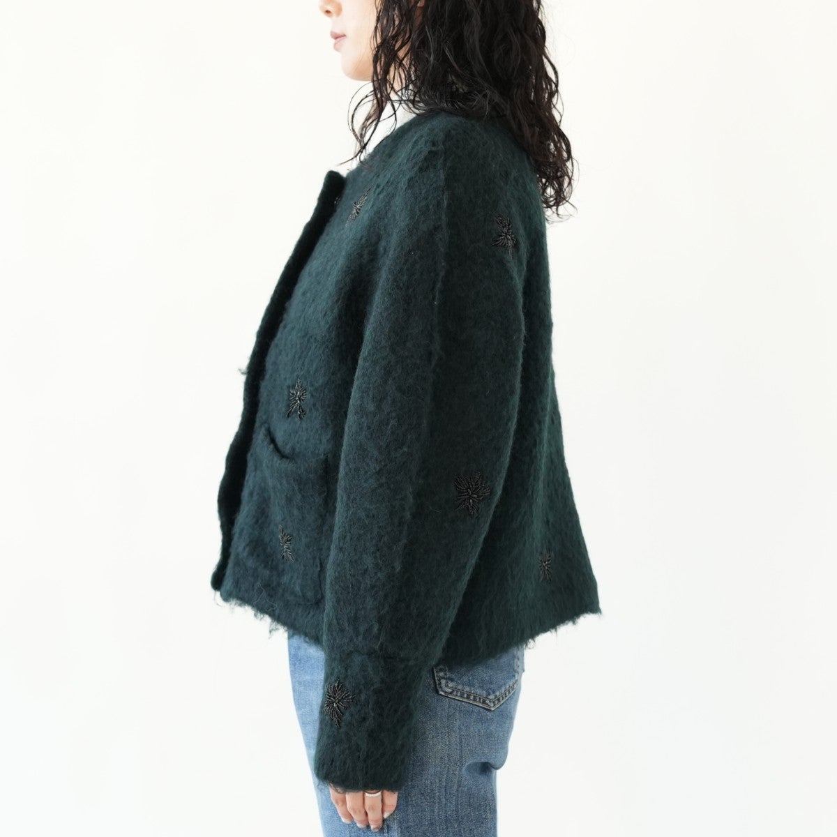 shaggy beads knit jacket シャギービーズニットジャケット