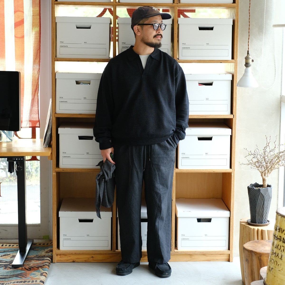 Co/Wo Moss Stitch Skipper コットンウールモスステッチスキッパー