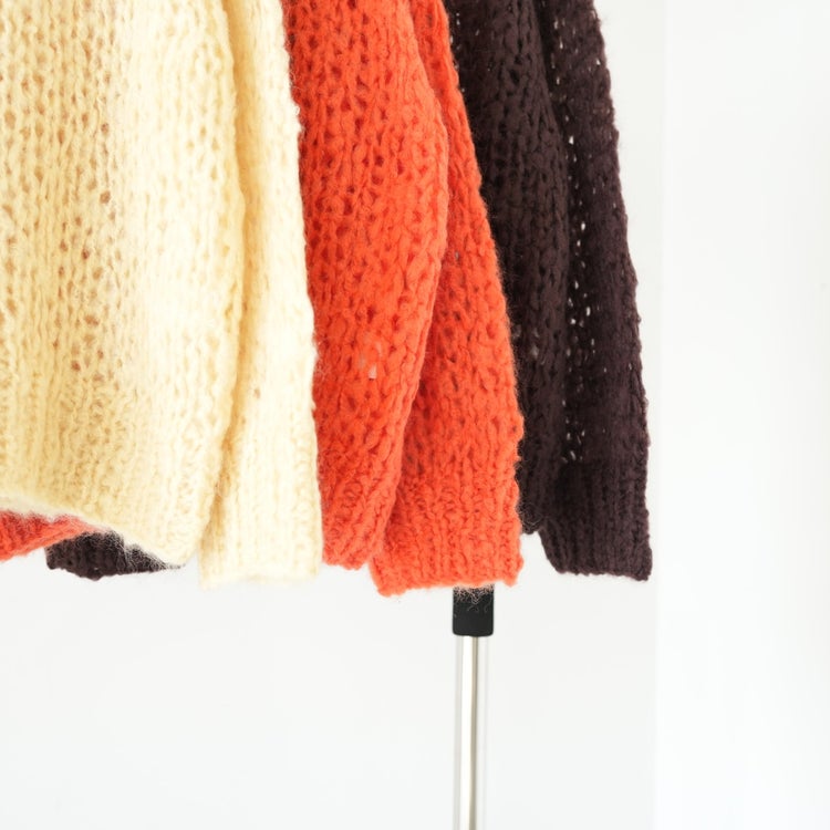 REEVES SWEATER 手編みローゲージプルオーバー