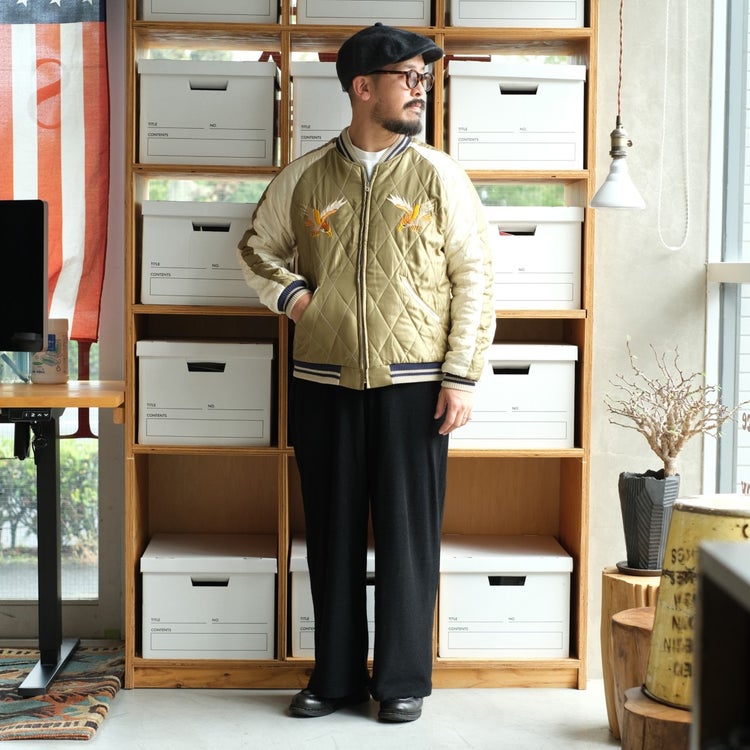 Velveteen Souvenir Jacket “WHITE DRAGON”×“JAPAN MAP”