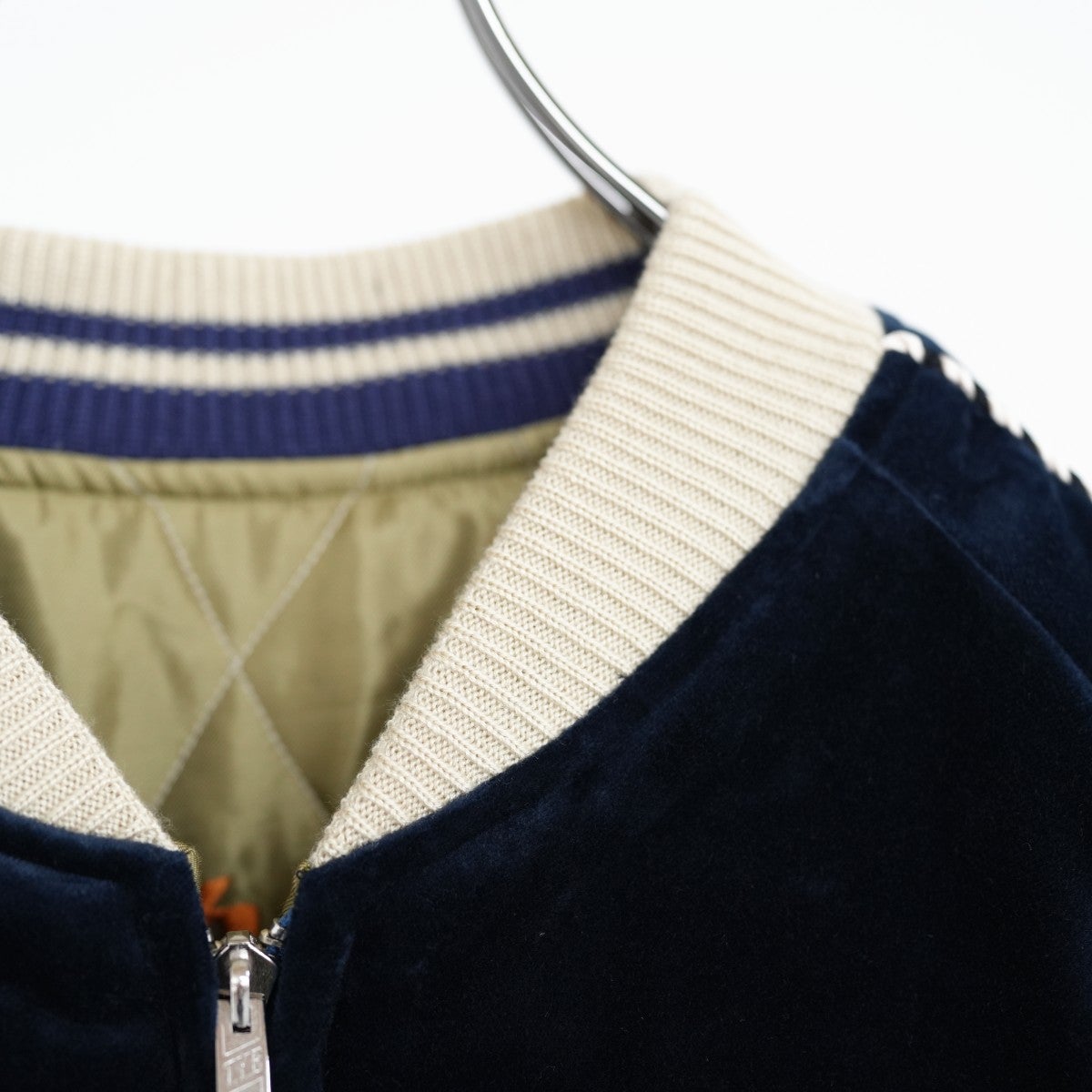 Velveteen Souvenir Jacket “WHITE DRAGON”×“JAPAN MAP”