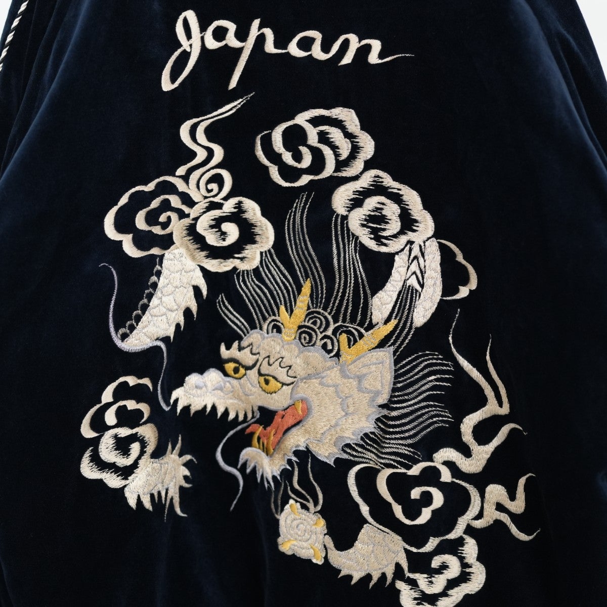 Velveteen Souvenir Jacket “WHITE DRAGON”×“JAPAN MAP”