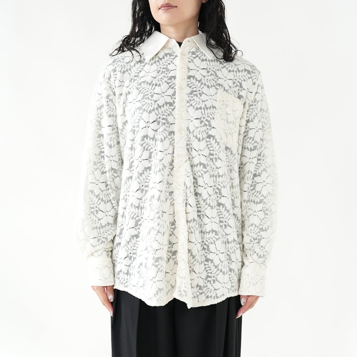 over lace shirt オーバーレースシャツ
