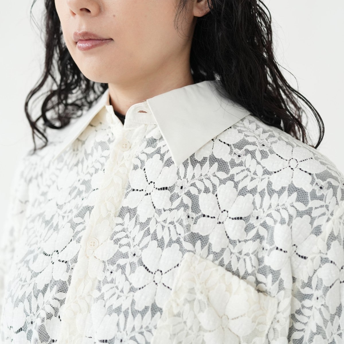 over lace shirt オーバーレースシャツ