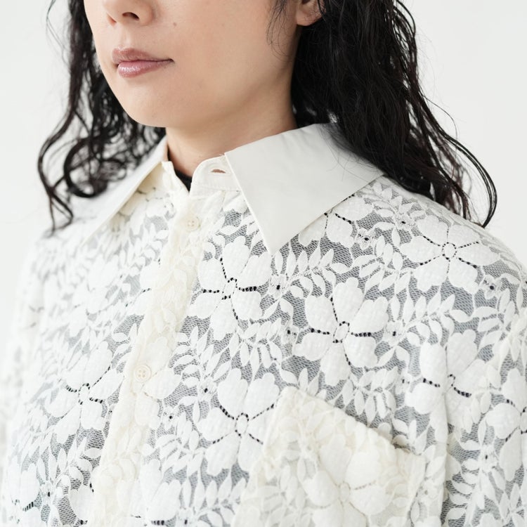 over lace shirt オーバーレースシャツ