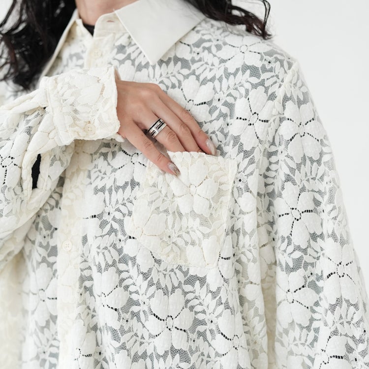 over lace shirt オーバーレースシャツ