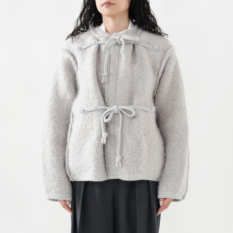 mohair＆shetland wool junbo loop knit jacket ジャンボループニットジャケット