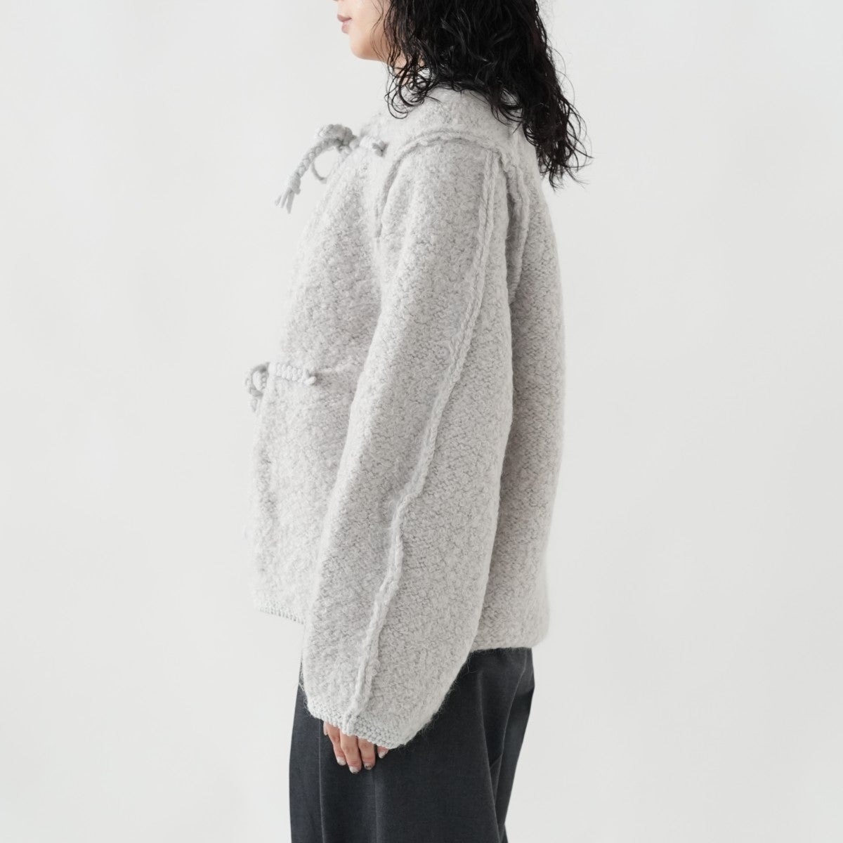 mohair＆shetland wool junbo loop knit jacket ジャンボループニットジャケット